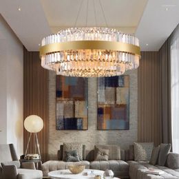 Chandeliers ChandeliersLED Pendant Lamp Nordic Luxury Modern Round Living Room El Lobby Crystal Decorative Light Lights