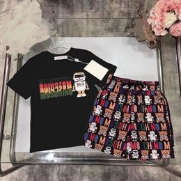 Çocuk Setleri T-shirt Ve Pantolon Çocuk Pamuk Çift G Erkek Kız Yaz Takım Elbise Spor 2-9 Yıl Tasarımcı T-Shirt Pantolon Set Marka 2 Adet Giyim