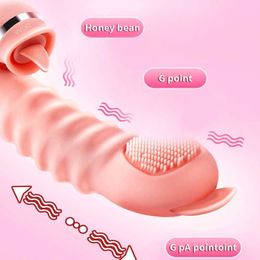 Sex toy massager Wave Point Shape Tongue Vibrator Licking Clitoris G-Spot Massager Female Retractable Masturbation Toy