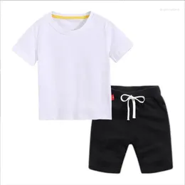 Clothing Sets Children's Short-sleeved Shorts Set Korean Version Summer Blank Shirt T-shirt