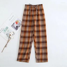 Women's Sleepwear 2023 Spring Autumn Women Cotton Sleep Bottoms Female Night Trousers Ladies Casual Plaid Lounge Pants Plus Size Home