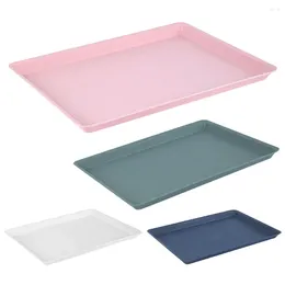 Plates Plastic Tray Anti-slip Bar Bed Tea Reusable Dessert Fruit Cookies For Living Room Outdoors