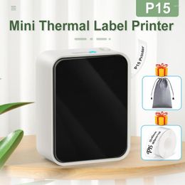 Portable Label Printer P15 Mini Bluetooth Thermal Handheld Machine To Print Adhesive Tape DIY Name