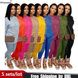 Women's Two Piece Pants Bulk Items Wholesale Women Tracksuit 2023 Fall Winter Casual Solid 2 Pcs Set Long Sleeve Lady Outfit Femme Sport