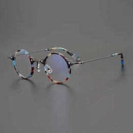 fashion Super mini gold Beam Japanese handmade round Republic of China collection plate myopia glasses frame for men women