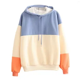 Women's Hoodies Women Hoodie Harajuku Korean Style Loose Oversized Sweatshirts Kawaii Candy Colour Long Sleeved Hooded Sweatshirt Teen Girl