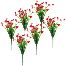 Decorative Flowers 6pcs Artificial Silk 13.5in For Home Kitchen Wedding Table Decoration Party Decor
