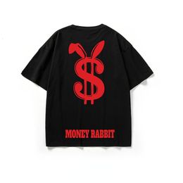 Mens TShirts Unique Rabbit Dollar Sign Printed Summer T Shirt Combed Cotton Oversize M5XL for Young Men Women Fashion Casual Style Tee 230404