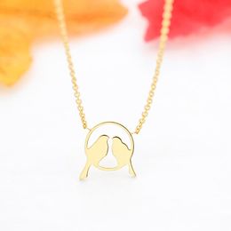 Pendant Necklaces Wholesale 10pcs Lover Gifts Bird For Women Stainless Steel Gold Colour Chain Choker NecklacePendant