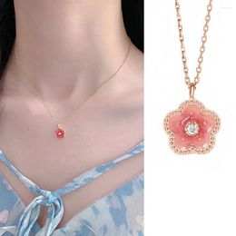 Chains 1 PC Design Flower Plant Pendant Necklace Jewelry Women's Alloy Chain High Quality Luxury Bride