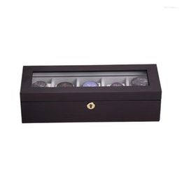 Jewellery Pouches 5 Grids Retro Wooden Watch Display Case Durable Packaging Holder Collection Storage Box Casket