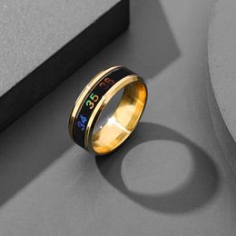 Температурное кольцо из титановой стали, умные, эмоциональные, чувствительные к температуре кольца для женщин и мужчин, водонепроницаемые ювелирные изделия
