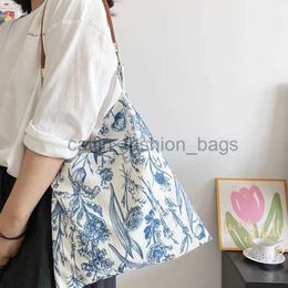 Shoulder Bags Handbags Vintage Style Flower Ladies Shoulder Bags Large Capacity Soft Cotton Women's Underarm Bag Travel Female Tote Handbagscatlin_fashion_bags