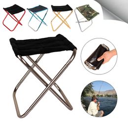 Camp Furniture Folding Small Stool Fishing Chair Picnic Camping Chair Foldable Aluminium Cloth Outdoor Portable Easy Carry Outdoor Furniture 230404