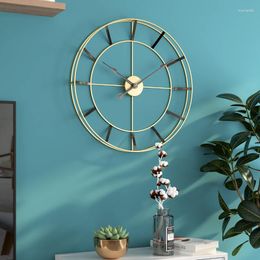 Wall Clocks Gold Metal Watch Round Luxury Silent Minimalist Livingroom Relogio De Parede Room Home Watchs Gift