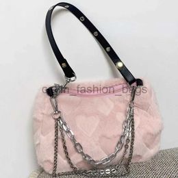 Shoulder Bags Handbags Fashion Women's Chains Shoulder Bag Heart Ladies Soft Plush Crossbody Bags Fur Female Purse Handbagscatlin_fashion_bags