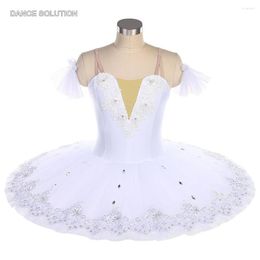 Stage Wear Adult White Swan Lake Ballet Tutu Costume Spandex Bodice With Stiff Tulle Skirt Professional Outfit For Girls BLL048