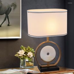 Table Lamps Style Restoring Ancient Ways Of Marble Lamp Light Luxury Bedroom Desk Contracted Els LED Bedside