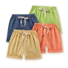 Shorts Boys Shorts Kids Shorts Candy Color Girls Children Summer Beach Loose Shorts Casual Pants Cotton Linen Comfortable 2-10Yrs Hot AA230404