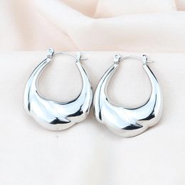 Hoop Earrings Oval Shape Exaggerated Elegant Simple Style Jewellery Trendy Gift For Women Girls Holiday Ear Ornaments