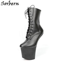 Sorbern 20Cm Hoof Heelless Botines para mujer Zapatos de plataforma Cosplay Unisex Dragqueen Booty Extreme High Heels Vamp Cos Shoes D6554162