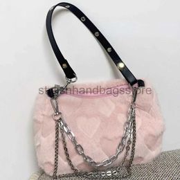 Shoulder Bags Handbags Fashion Women's Chains Shoulder Bag Heart Ladies Soft Plush Crossbody Bags Fur Female Purse Handbagsstylishhandbagsstore