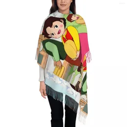 Scarves Ladies Long Heidi With Peter Help Her Grandfather Winter Fall Thick Warm Tassel Shawl Wrap Alps Mountain Cartoon Scarf