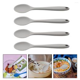 Dinnerware Sets 4 Pcs Baking Spoons Rice Ramen Non- Stick Soup Scoop Silverware Silicone Spoon Table Serving