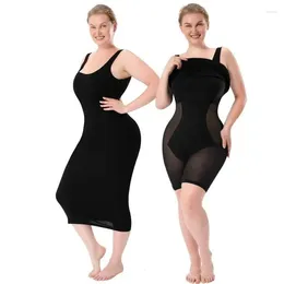 Women's Shapers Sleeveless Tank Midi Dress For Women Double Layer Belly Tightening And Buttocks Lifting Body Shaping Bodysuit Skirt