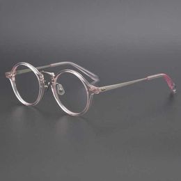 fashion Japanese high-profile choice style manual small round eye pure titanium temperament glasses frame fashion