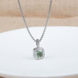 Chains Luxury Pendant Necklace With Prasiolite Zircon Design Jewellery Gemstone For Women