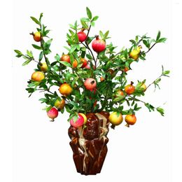 Decorative Flowers Handmade Home Decor Wedding El Restaurant Artificial Plants Sets Pomegranate With Ceramics Vase