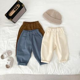 Trousers Autumn Outfits Children Retro Casual Pants Solid Loose Girl Baby Cotton Wide Leg Toddler Boy Fashion Kid Clothes