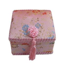 Lace de encaje decorativo Caja de regalo de joyería grande Embalaje de artesanía Brocado de seda floral Cartón de cartón Pulsera Collar collar de cuentas 5411222