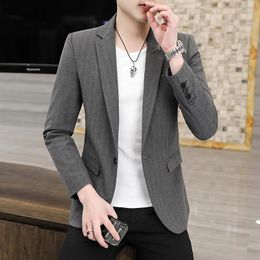 Men's Suits 2023Boutique Fashion Everything High-end Handsome Slim Pure Quality Trend Gentleman Comfortable Striped Suit Jacket