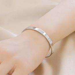 Bangle Simple Opening Stainless Steel For Women Letters Phrase Titanium Bracelet Friend Lover's Gift Jewellery