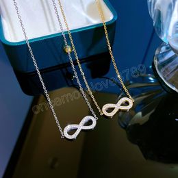Fashion Gold Colour Stainless Steel Jewellery Infinity Pendant Choker Necklaces for Women Party Jewellery Gifts Bijuter Colar