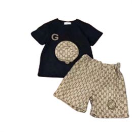 New fashion Baby Summer Wear Boys Casual wear two-piece children's wear Outdoor children's wear printed T-shirt + shorts set Size 90cm-160cm A3