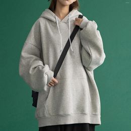 Women's Hoodies Solid Women Hooded Sweatshirts Oversized Y2k Sports Tracksuit Tops Ladies Long-Sleeved Sweat Pullovers Female