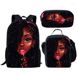 School Bags ADVOCATOR For Girls Women Pretty Afro American Girl Printing Backpacks Set Teenager Backpack Fashion Mochila