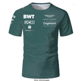 Men's T Shirts 2023 New F1 Racing Formula Summer Men Women 3d Print Short Sleeve Top Oversize Round Neck One Aston Martin Extreme Sports