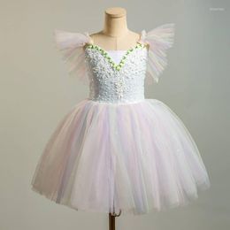 Stage Wear Professional Kids Performance Romantic Ballet Tutu Girls White Dress Children Ballerina Costumes Party Dresses