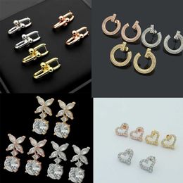 Designer Earring Womens Ring drilling earrings Studs Designer Jewellery Studs gold/silvery/rose Full Brand as Wedding Christmas Gift