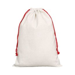 Sublimation Blank Santa Sacks Bags 68*50cm Christmas Burlap Drawstring Santa Bag DIY Personalized Gifts Bags Ocean Shipping S14