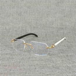 Women's Luxury Designer Natural Wood Square Clear Buffalo Horn Oversize Rimless Eyeglasses Frame for Men Reading Optical Oval Oculos GlassesKajia