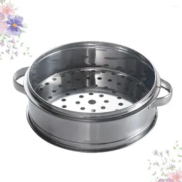 Double Boilers Stainless Steel Steamer Kitchen Steaming Plate Stackable Pans For Dumplings Vegetables Chicken Silver 16cm