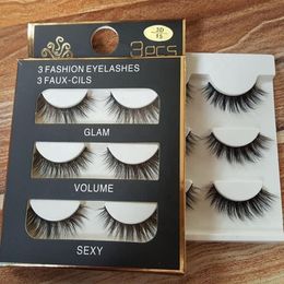 False Eyelashes Box Of 3 Pcs Magnetic Manual Mink Eyelash Beauty Cosmetics Set Short Without GlueFalse