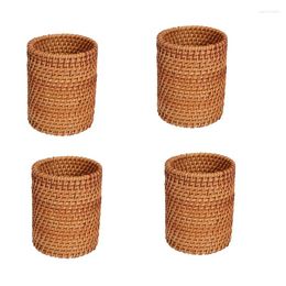 Plates 4X Rattan Chopsticks Tube Shovel Spoons Bucket Dinner Knives Forks Tableware Storage Box Home Baskets Organiser A