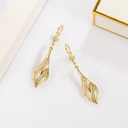 Dangle Earrings Real 1000% 14K Gold Earring Jewelry For Women Aros Mujer Oreja Pure Natural Diamond Gemstone Dorp Orecchini