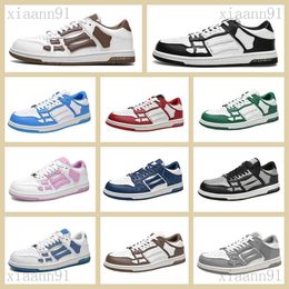 Designer Luxury Bones Casual amirir Shoes mens women Leather Sneakers White Black Low Top Lace Up Spring board shoes Trendy Sneakers amirliness basketball shoes